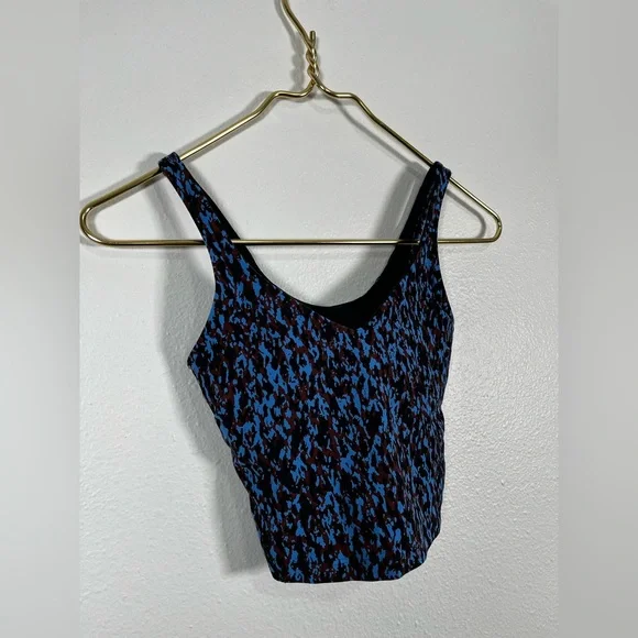 lululemon Align Cropped Tank Leopard Camo Blue Nile size 0 - Picture 2 of 5